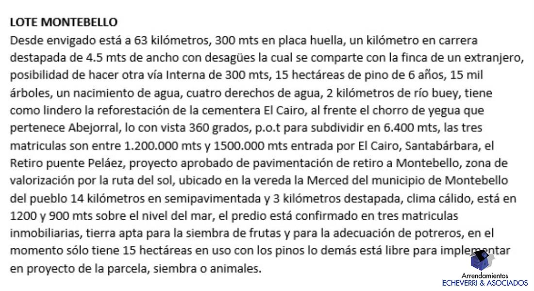 Terreno disponible para Venta en Montebello Montebello Foto numero 1